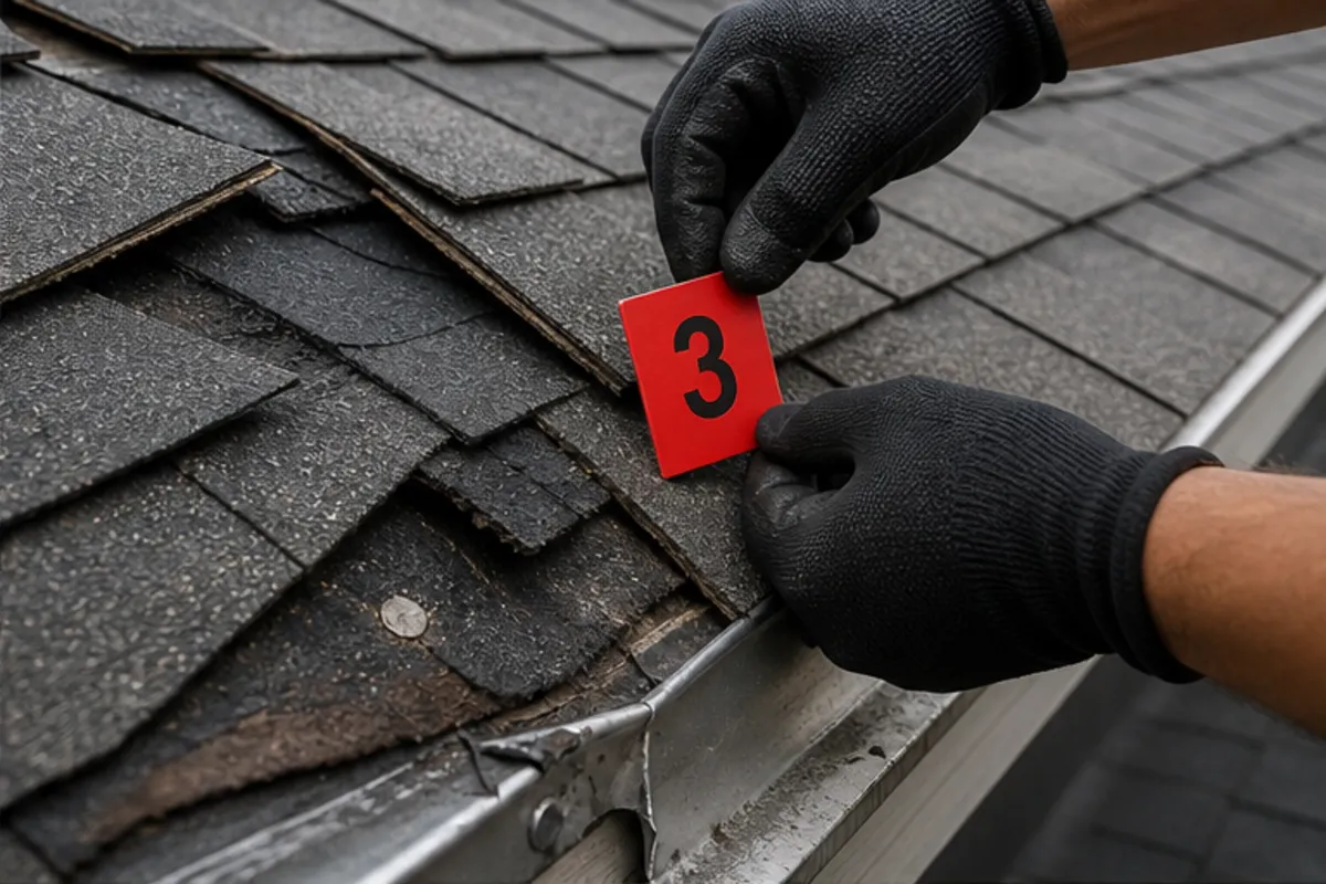 Houston Wind and Hail Roof Damage Documentation Before Repair
